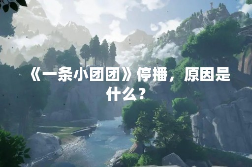 《一条小团团》停播，原因是什么？