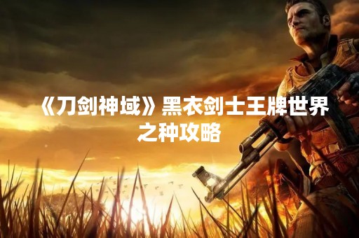 《刀剑神域》黑衣剑士王牌世界之种攻略