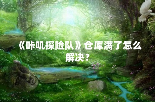 《咔叽探险队》仓库满了怎么解决？