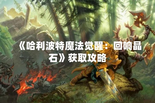 《哈利波特魔法觉醒：回响晶石》获取攻略