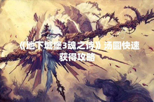 《地下城堡3魂之诗》汤圆快速获得攻略