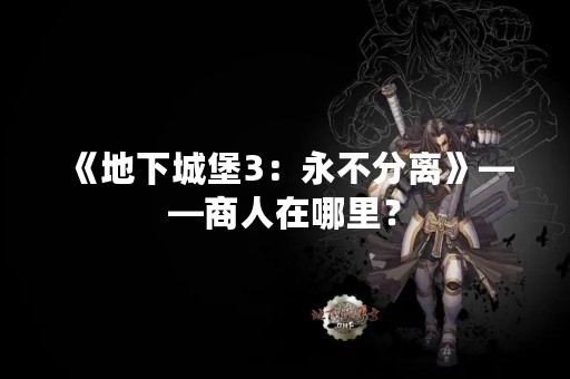 《地下城堡3：永不分离》——商人在哪里？
