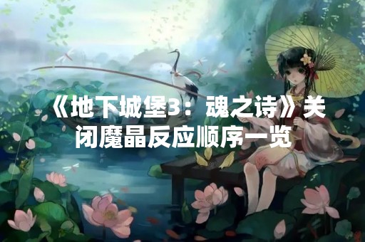 《地下城堡3：魂之诗》关闭魔晶反应顺序一览