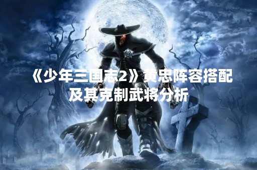 《少年三国志2》黄忠阵容搭配及其克制武将分析