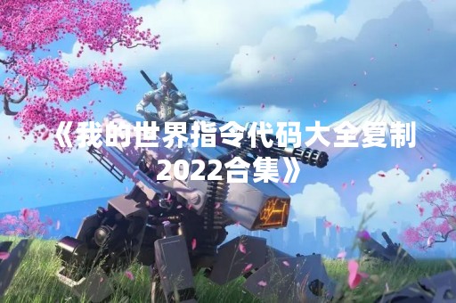 《我的世界指令代码大全**2022合集》