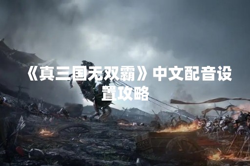 《真三国无双霸》中文配音设置攻略