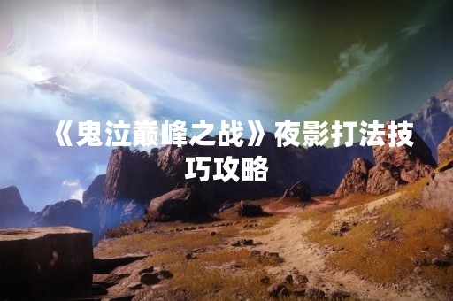《鬼泣巅峰之战》夜影打法技巧攻略