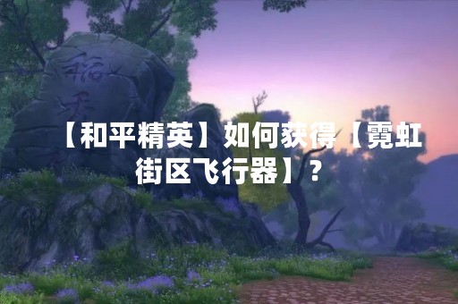 【和平精英】如何获得【霓虹街区飞行器】？