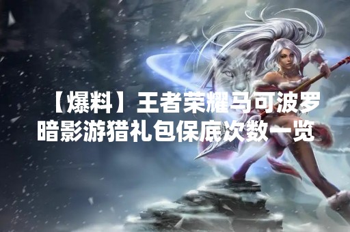 【爆料】王者荣耀马可波罗暗影游猎礼包保底次数一览