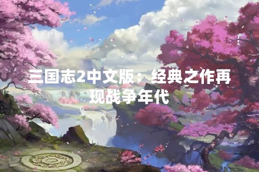 三国志2中文版：经典之作再现战争年代