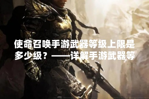 使命召唤手游武器等级上限是多少级？——详解手游武器等级系统