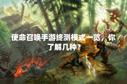 使命召唤手游终测模式一览，你了解几种？