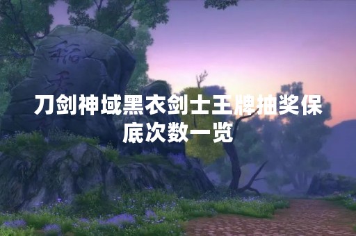 刀剑神域黑衣剑士王牌抽奖保底次数一览