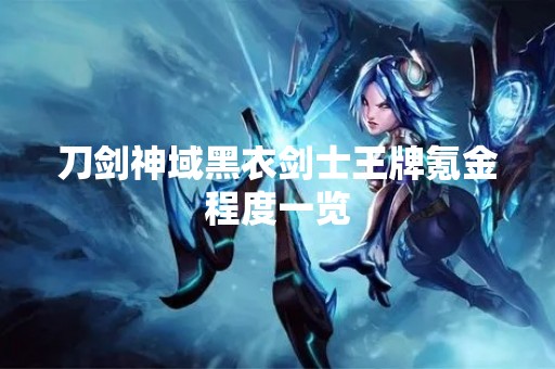 刀剑神域黑衣剑士王牌氪金程度一览