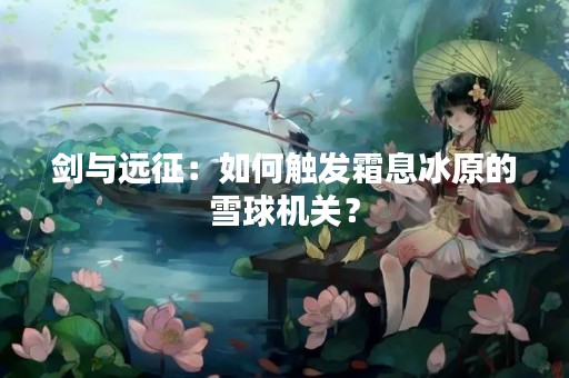 剑与远征：如何触发霜息冰原的雪球机关？