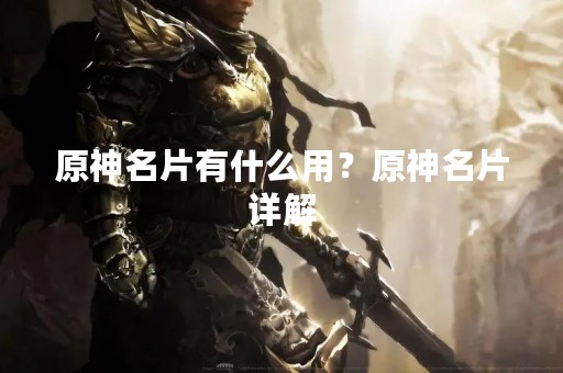 原神名片有什么用？原神名片详解