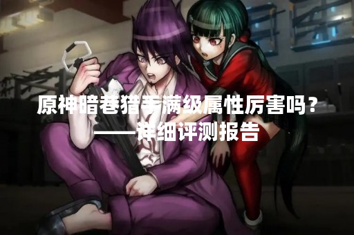 原神暗巷猎手满级属性厉害吗？——详细评测报告