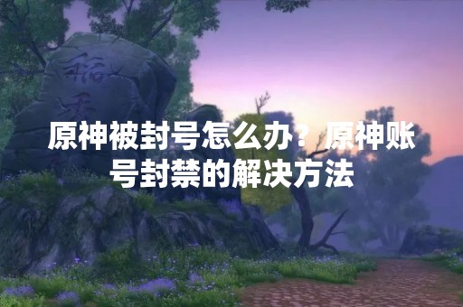 原神被封号怎么办？原神账号封禁的解决方法