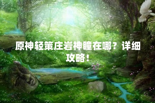原神轻策庄岩神瞳在哪？详细攻略！