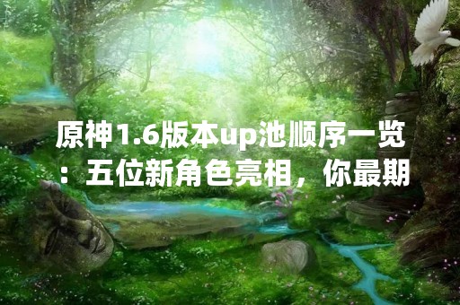 原神1.6版本up池顺序一览：五位新角色亮相，你最期待谁？