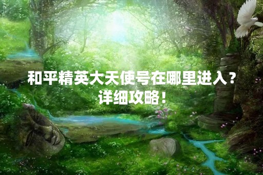 和平精英大天使号在哪里进入？详细攻略！