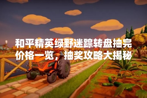 和平精英绿野迷踪转盘抽完价格一览，抽奖攻略大揭秘！
