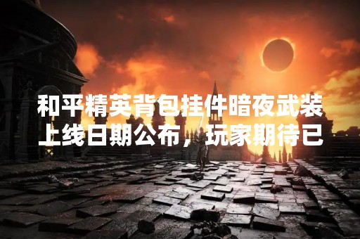 和平精英背包挂件暗夜武装上线日期公布，玩家期待已久！