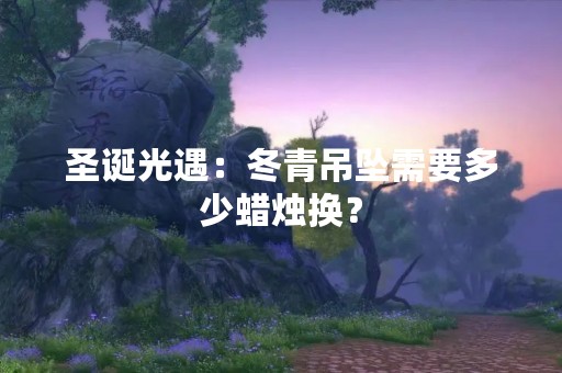 圣诞光遇：冬青吊坠需要多少蜡烛换？