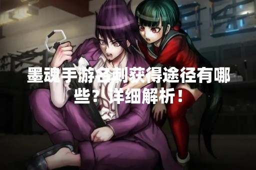 墨魂手游名刺获得途径有哪些？详细解析！