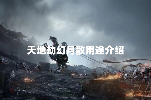 天地劫幻月散用途介绍