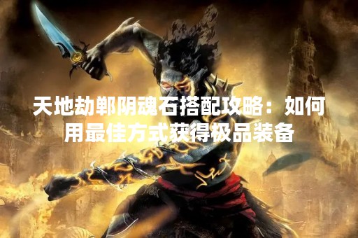 天地劫郸阴魂石搭配攻略：如何用最佳方式获得极品装备
