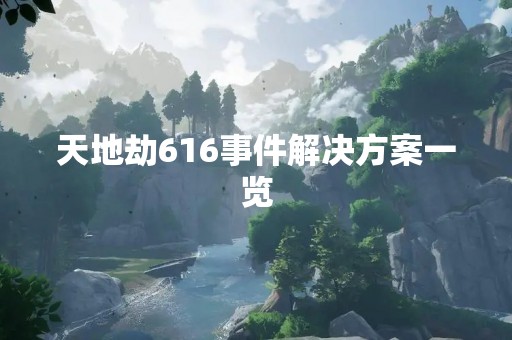 天地劫616事件解决方案一览