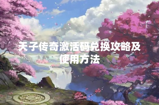 天子传奇激活码兑换攻略及使用方法