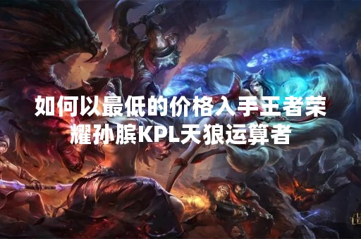 如何以最低的价格入手王者荣耀孙膑KPL天狼运算者