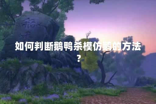 如何判断鹅鸭杀模仿鹅的方法？