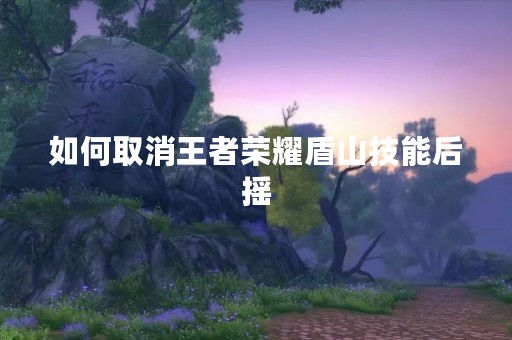 如何取消王者荣耀盾山技能后摇