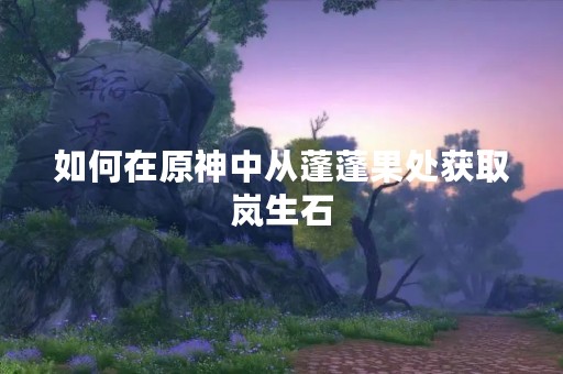 如何在原神中从蓬蓬果处获取岚生石