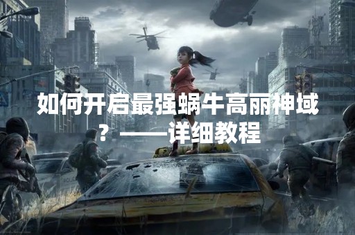 如何开启最强蜗牛高丽神域？——详细教程