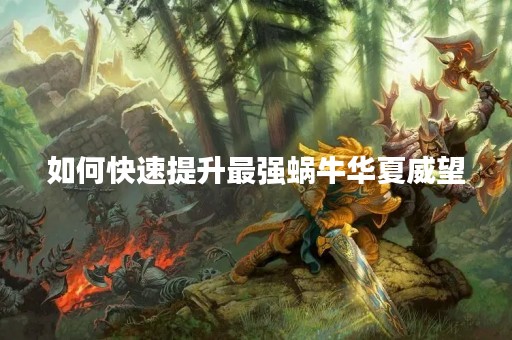 如何快速提升最强蜗牛华夏威望