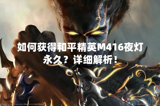 如何获得和平精英M416夜灯永久？详细解析！