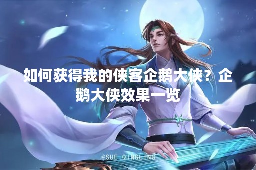 如何获得我的侠客企鹅大侠？企鹅大侠效果一览