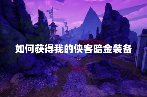 如何获得我的侠客暗金装备