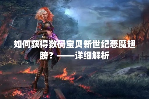 如何获得数码宝贝新世纪恶魔翅膀？——详细解析
