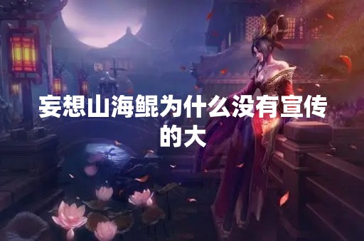妄想山海鲲为什么没有宣传的大