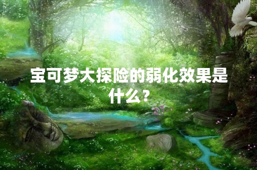 宝可梦大探险的弱化效果是什么？