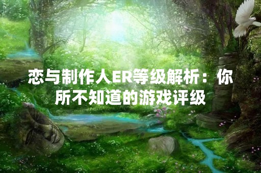 恋与制作人ER等级解析：你所不知道的游戏评级
