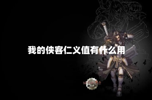 我的侠客仁义值有什么用