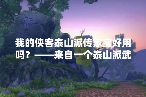 我的侠客泰山派传家宝好用吗？——来自一个泰山派武者的真实评价