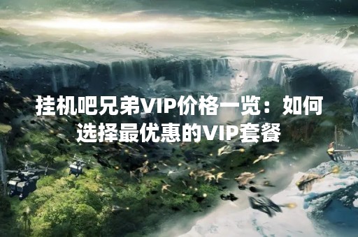 挂机吧兄弟VIP价格一览：如何选择最优惠的VIP套餐