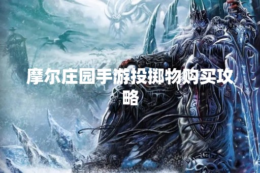 摩尔庄园手游投掷物购买攻略